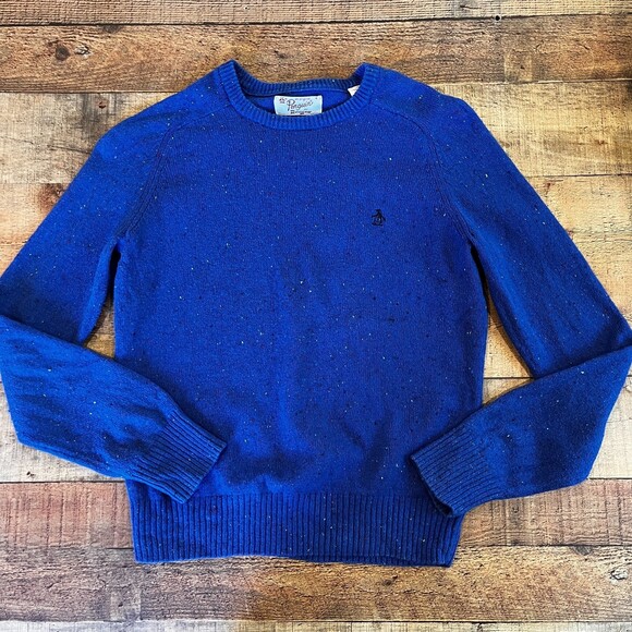 Original Penguin by Munsingwear Blue Flecked Pullover Crewneck Sweater Medium - Picture 5 of 5
